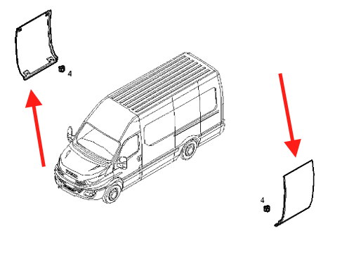 Rivestimento posteriore Iveco Daily Dx,Sx - 5801821755