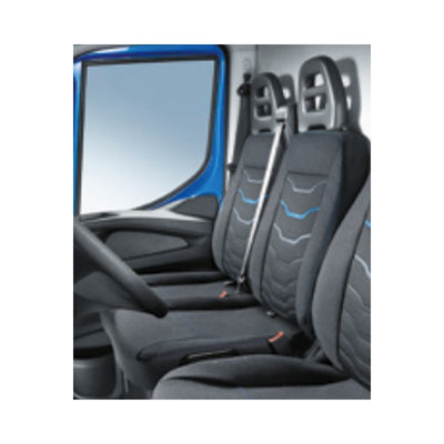 Fodera Sedile Iveco Daily PREMIUM BLUE - Tessuto originale in microfibra traspirante. Fodera PANCHETTA 2 POSTI standard - 500050882
