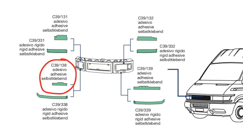 Adesivo Mascherina Cornice Faro Iveco Daily - 500328287 - Specialista Daily