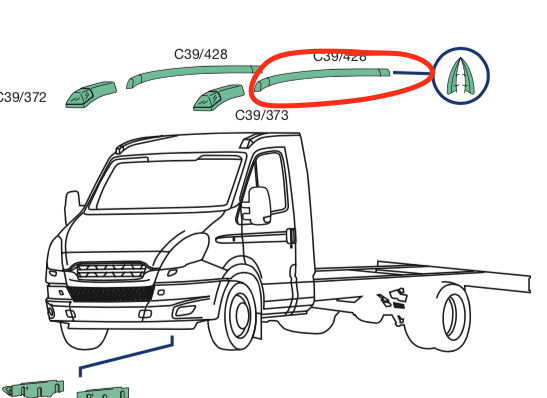 Gocciolatoio Plastica Tetto Sinistro Iveco Daily - 500330617 - Specialista Daily