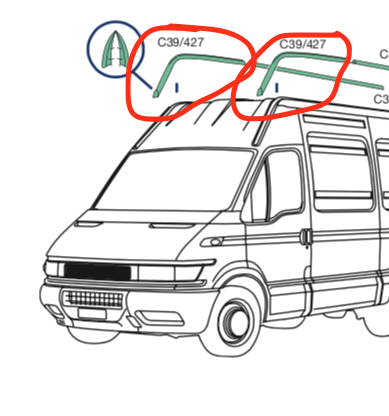 Gocciolatoio Plastica Tetto Iveco Daily 2000 - 500330622 - Specialista Daily