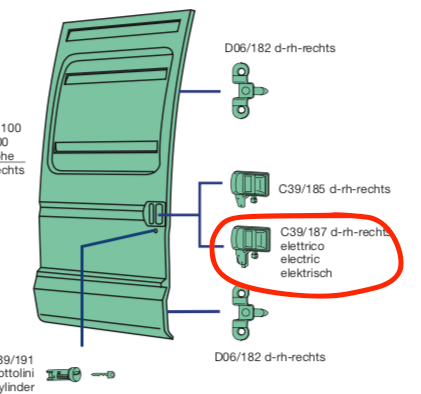 Maniglia Porta Scorrevole Laterale DX ELETTRICA Iveco Daily - 500330806 - Specialista Daily