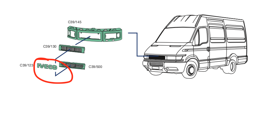 Scritta Iveco Mascherina Anteriore Iveco Daily - 500364671 - Specialista Daily