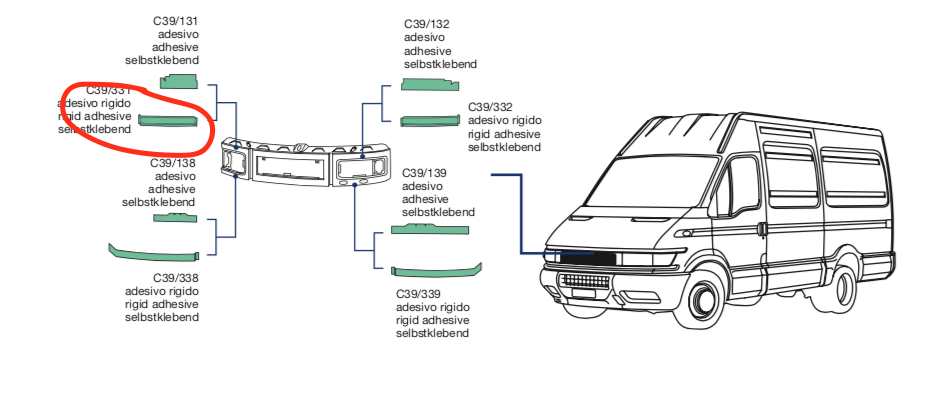 Adesivo Mascherina Frontale Iveco Daily - 504058628 - Specialista Daily