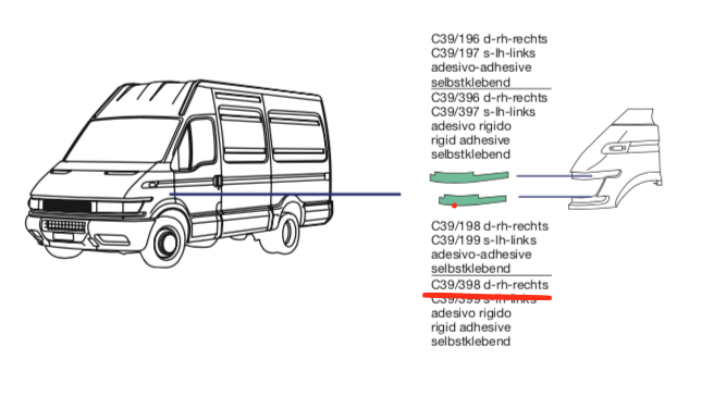 Adesivo Mascherina Frontale Iveco Daily - 504058641 - Specialista Daily