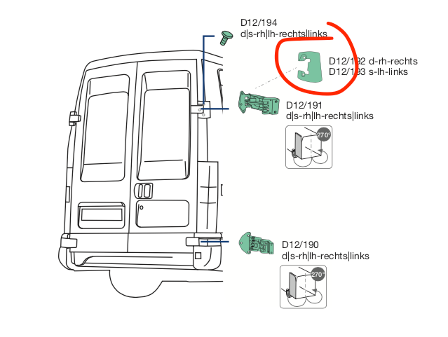 Supporto Cerniera DX Porta Posteriore Iveco Daily - 5801281928 - Specialista Daily