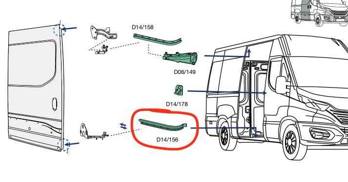 Guida Inferiore Sportello Laterale Iveco Daily - 5801556127