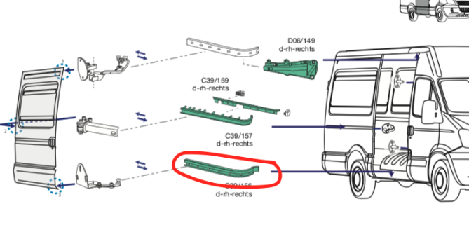 Guida Inferiore Porta Scorrevole DX Iveco Daily Furgonato - 500329748