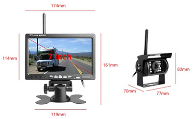 Telecamera di Retromarcia 7 pollici HD Monitor Wireless, Telecamera Posteriore Senza Fili Sistema di Assistenza al Parcheggio, Impermeabile Visione Notturna 12V-24V Iveco Daily Universale
