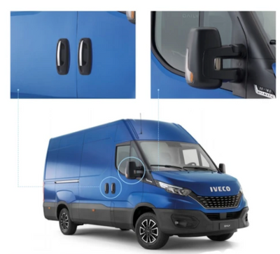 TUNING KIT IN IN ACCIAIO CROMATO Iveco Daily Il kit contiene: • Kit inserto specchio: 2 pezzi • Kit copri maniglie: 4 pezzi - 500051759