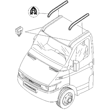 Profilato gocciolatoio sopra cabina Iveco Daily - 504187013