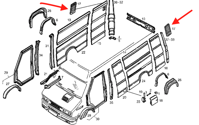 Fregio presa aria Iveco Daily 1996 - 93916299