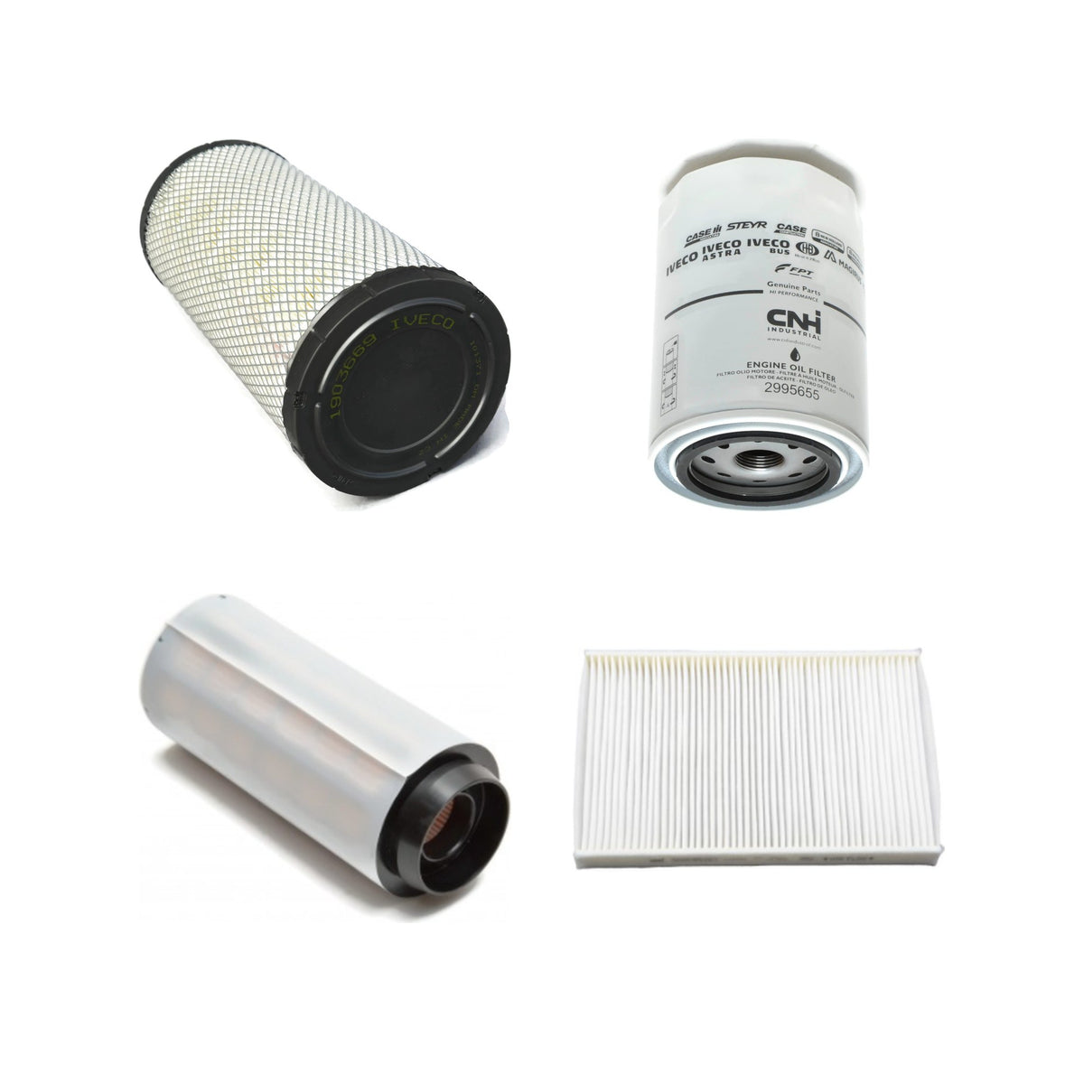 Wartungskit 4 Filter für Iveco Daily: Luftfilter, Ölfilter, Kraftstofffilter, Innenraumfilter