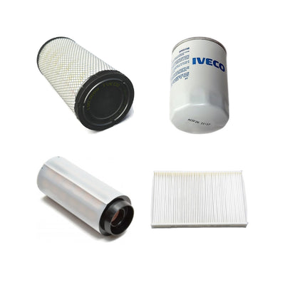 Kit d'entretien 4 filtres Iveco Daily moteur 2.3 - OE 500086009, 1903669, 2992188, 2995811, 500086267