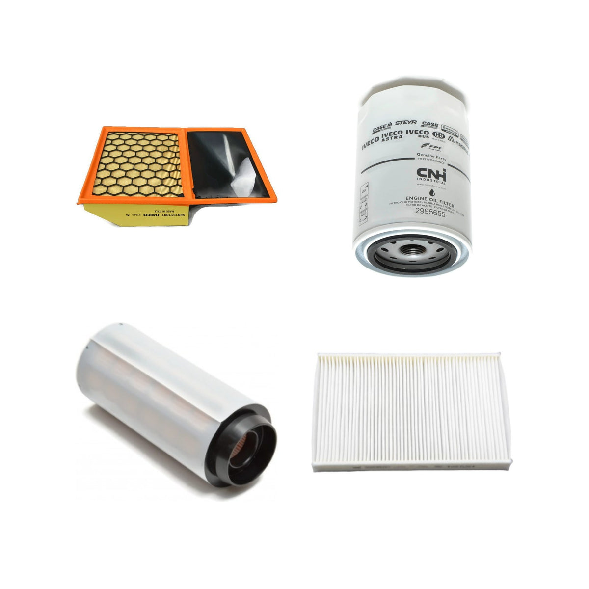 Kit de mantenimiento de 4 filtros para Iveco Daily: aire, aceite, gasóleo, habitáculo