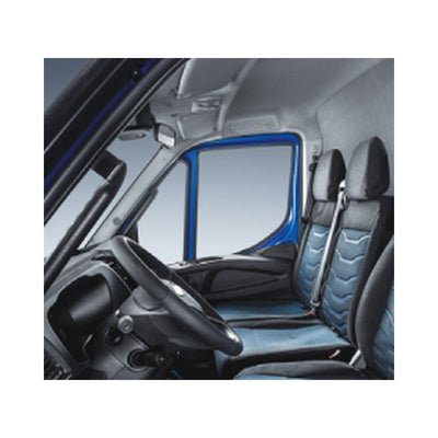 Fodera Sedile PANCHETTA 2 POSTI con cinture di sicurezza centrali , LINEA BLUE INSTINCT Tessuto originale blu e nero in microfibra traspirante personalizzato - 500051476