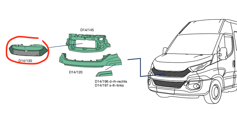 Griglia Mascherina Frontale Iveco Daily - 5801587018