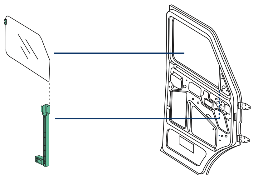 GUIDA CRISTALLO SCENDENTE Iveco Daily - 93934165 - Specialista Daily