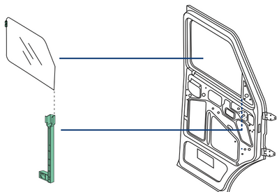 GUIDA CRISTALLO SCENDENTE SX Iveco Daily - 93934166