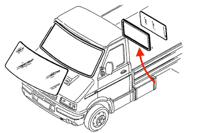 Guarnizione Lunotto cabina posteriore Iveco Daily - 9061951